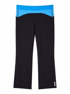 Mexx Sport Dynamic Women's Large Cropped Athletic Pants Black Blue Stretch